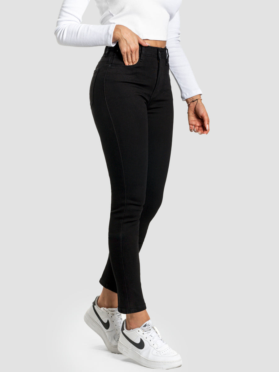Calça Jeans De Las Mujeres De Talle Alto Skinny Jeans Str
