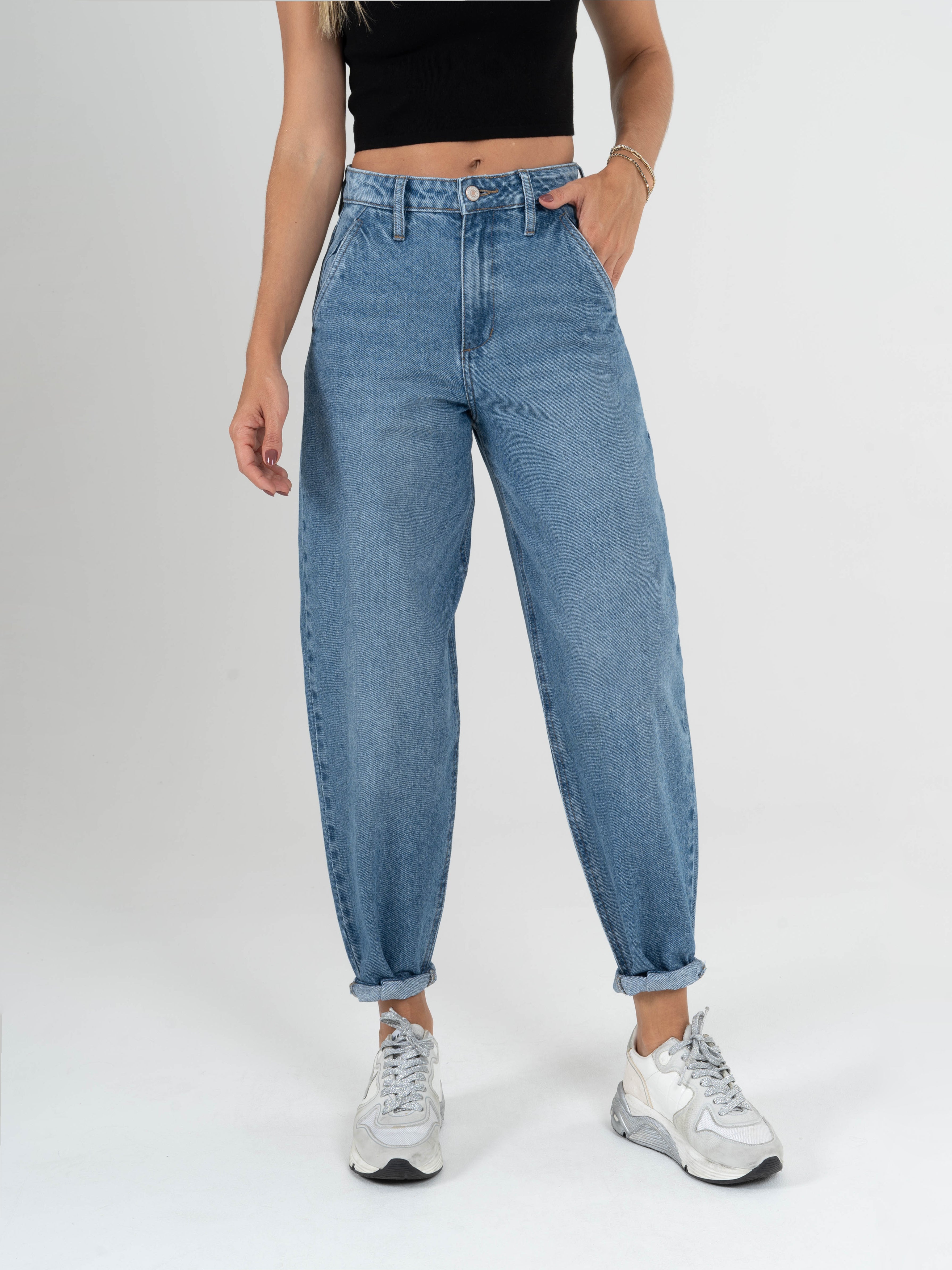 Jeans Tiro Alto Semi-Recto para Mujer Bombay BB-75