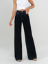 Ref: 065591 Jean palazzo, confort, denim velvet, acabado terciopelo, tono azul, tiro alto