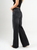 Ref: 065449 Jean mom flare, rígido, tiro alto, detalle en pretina, tono gris oscuro