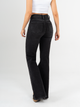 Ref: 065483 Pantalón flare stretch, bota ancha, tiro alto, tono gris oscuro