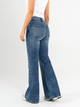 Ref: 065513 Jean palazzo stretch, tiro alto, tono azul medio oscuro