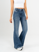 Ref: 065513 Jean palazzo stretch, tiro alto, tono azul medio oscuro