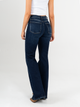 Ref: 065521 Jean flare stretch, bota ancha, tiro alto, tono azul oscuro
