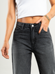 Ref: 065533 Jean semi flare, rígido, con abertura en ruedo, gris oscuro