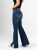 Ref: 065542 Jean semi flare stretch, tiro alto, abertura en costado, tono azul oscuro