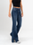 Ref: 065542 Jean semi flare stretch, tiro alto, abertura en costado, tono azul oscuro