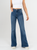 Ref: 065543 Jean semi flare stretch, tiro alto, abertura en costado, tono azul medio