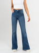 Ref: 065543 Jean semi flare stretch, tiro alto, abertura en costado, tono azul medio