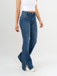 Ref: 065543 Jean semi flare stretch, tiro alto, abertura en costado, tono azul medio