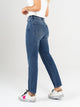 Ref: 065585 Jean Mom fit, rígido, tiro alto, tono azul oscuro