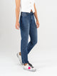 Ref: 065585 Jean Mom fit, rígido, tiro alto, tono azul oscuro