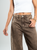Ref: 065586 Jean wide leg, tiro medio, con cortes, rígido, tono café