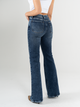Ref: 065613 Jean flare stretch, bota ancha, tiro alto, tono azul medio oscuro
