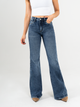 Ref: 065613 Jean flare stretch, bota ancha, tiro alto, tono azul medio oscuro