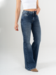 Ref: 065613 Jean flare stretch, bota ancha, tiro alto, tono azul medio oscuro