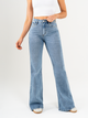 Ref: 065615 Jean flare stretch, bota ancha, tiro alto, tono azul medio claro