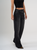 Ref: 065626 Jean Mom Flare, rígido, tiro alto,  detalle en pretina, tono gris oscuro