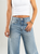 Ref: 065657 Jean mom flare, rígido, con cortes, tiro alto, azul medio