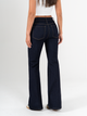 Ref: 065688 Jean flare stretch, bota ancha, tiro medio, tono azul oscuro