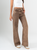 Ref: 065694 Pantalón Mom Flare, rígido, tiro alto, tono cafe, detalle en pretina