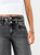 Ref: 065760 Jean palazzo, rígido, tiro alto, detalle en pretina, tono gris medio