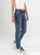 Ref: 065802 Jean Mom fit, slim cropped, stretch, tiro alto, tono azul medio