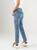 Ref: 065803 Jean Mom fit, slim cropped, stretch, tiro alto, tono azul medio claro
