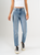 Ref: 065803 Jean Mom fit, slim cropped, stretch, tiro alto, tono azul medio claro