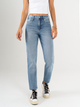 Ref: 065803 Jean Mom fit, slim cropped, stretch, tiro alto, tono azul medio claro