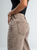 Ref: 065811 Pantalón wide leg, tiro medio, stretch, tono café