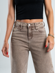 Ref: 065811 Pantalón wide leg, tiro medio, stretch, tono café