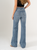 Ref: 065826 Jean mom Flare, rígido, tiro alto, tono azul medio