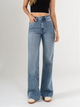 Ref: 065826 Jean mom Flare, rígido, tiro alto, tono azul medio
