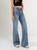 Ref: 065826 Jean mom Flare, rígido, tiro alto, tono azul medio