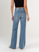 Ref: 065827 Jean mom Flare, rígido, tiro alto, tono azul medio con rotos