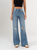 Ref: 065827 Jean mom Flare, rígido, tiro alto, tono azul medio con rotos