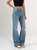 Ref: 065827 Jean mom Flare, rígido, tiro alto, tono azul medio con rotos