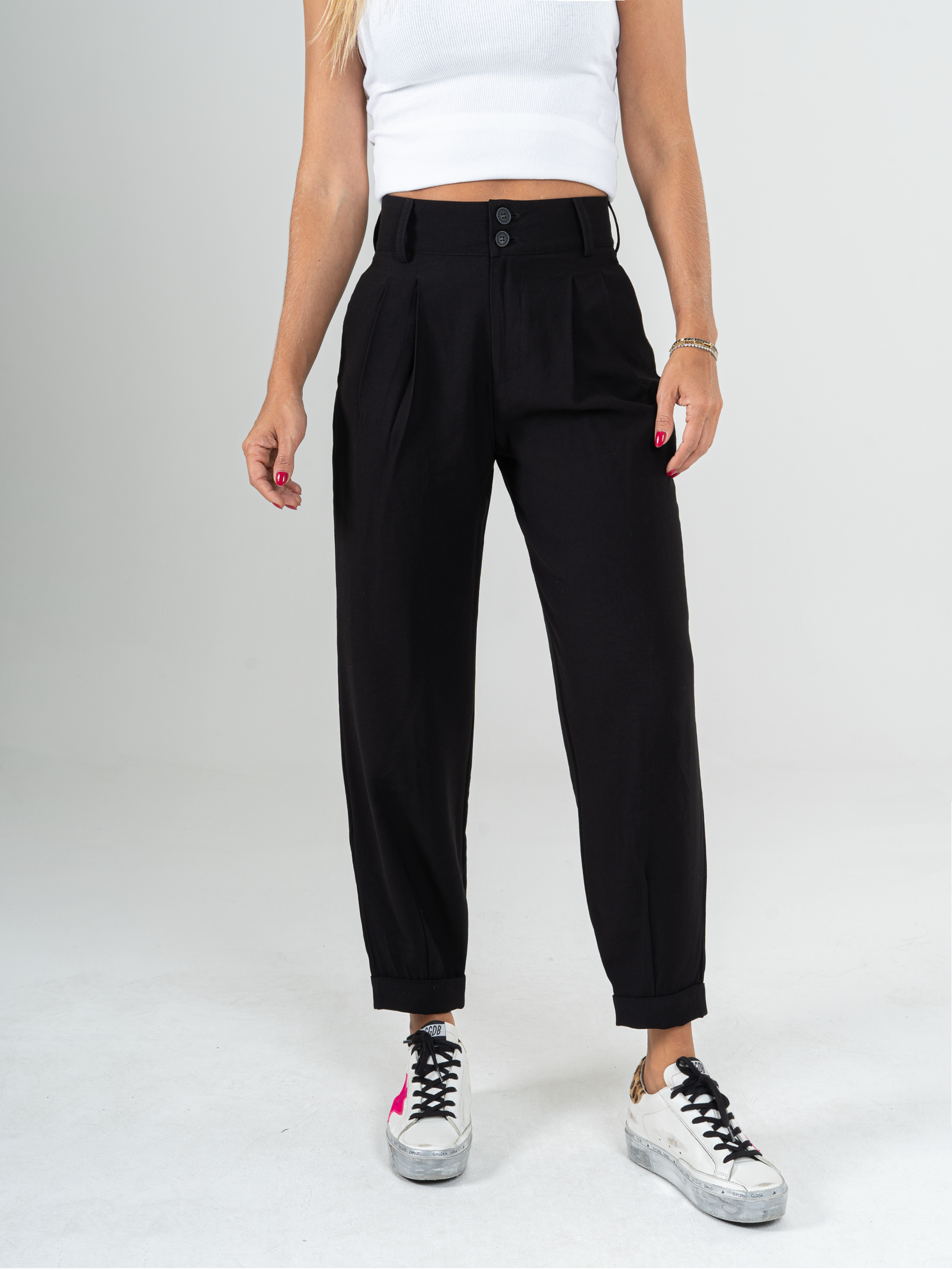 Pantalon slouchy discount negro