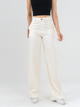 Ref: 068986 Pantalón straight leg, sin prenses, tono ivory, tencel, tejido liviano, tiro alto