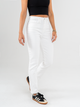 Ref: 069095 Pantalón mom fit stretch, tiro alto, tono ivory