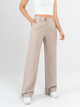 Ref: 069498 Pantalón straight leg, sin prense, tono caqui, tejido plano liviano, tiro alto, detalle en pretina