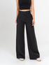 Ref: 069506 Pantalón mom flare palazzo, stretch, sin prenses, tejido plano liviano, tono negro, tiro alto