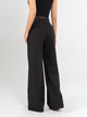 Ref: 069506 Pantalón mom flare palazzo, stretch, sin prenses, tejido plano liviano, tono negro, tiro alto
