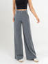 Ref: 069508 Pantalón mom flare palazzo, stretch, sin prenses, tejido plano liviano, tono gris, tiro alto