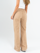Ref: 069531 Pantalón palazzo, rígido, tiro medio, tono caqui, cintura con elástico.