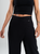 Ref: 069635 Pantalón mom flare, sobrepuesto delantero, tejido plano liviano, tiro alto, tono negro