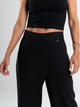 Ref: 069635 Pantalón mom flare, sobrepuesto delantero, tejido plano liviano, tiro alto, tono negro