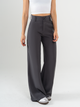 Ref: 069716 Pantalón palazzo, sin prenses, tejido plano liviano, tiro alto, tono gris