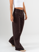 Ref: 069747 Pantalón wide leg, tiro medio, con cortes, rígido, tono café